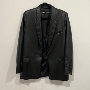 Zara Oversize 'Leather' Blazer